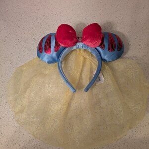 Disney Parks Snow White Princess Veil Minnie Mouse Ears Plush Headband costume